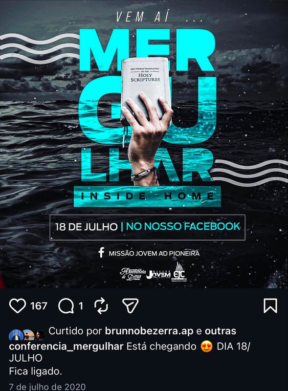 Divulgação do Mergulhar Inside Home, a edição remota de 2020